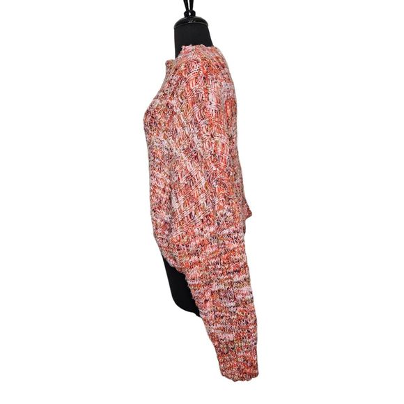 FREE PEOPLE Confetti Sweater Chunky Knit Mock Neck Cropped Large - Picture 3 of 8
